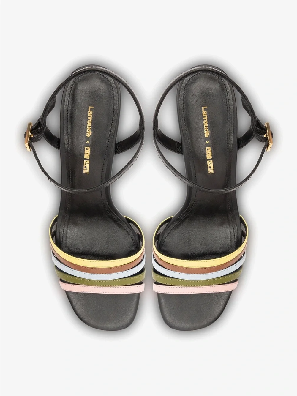 LARROUDE | x Ciao Lucia: Daiana Wedge Sandal Black Leather | Size: 9.5